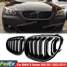 Front Kidney Gloss Black Grille Dual Slats Grill For 2003-2010 BMW E60 E61 M5 picture