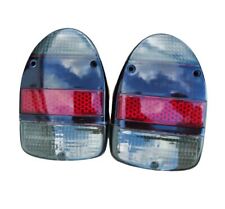 1968-1970 VW BEETLE BUG SMOKED RED CLEAR TAIL LIGHT LENS SET OF 2 PAIR BRAZIL picture
