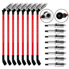 High Performance 8x Spark Plugs and 8x Wires Set for Chevy GMC 4.8L 5.3L 6.0L V8 picture