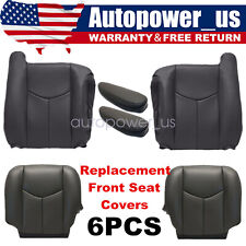 For 2003-2006 Chevy Silverado 1500 2500 Front Bottom & Back Seat Cover Dark Gray picture