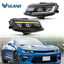 Pair LED Projector Dual Beam Headlight Sequential For 2016-2018 Chevrolet Camaro picture