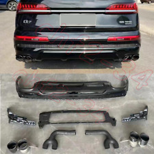 For Audi Q7 SQ7 2020-2023 ABS Gloss Black Rear Bumper Diffuser Lip Spoiler 4 Out picture