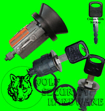 Ford Mazda Ignition Key Switch Cylinder Tumbler & Chrome Door Lock Set 3 Keys picture