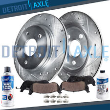 Rear Brake Rotors + Brake Pads for Honda Accord Acura TSX Drilled Brakes Rotor picture