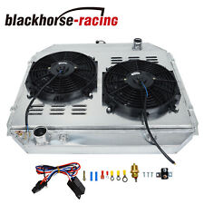 For 1966-1979 Ford F100 F150 F250 F350 Bronco V8 3 Row Radiator+Shroud Fan+Relay picture