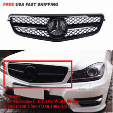 AMG Style Glossy Black Grille For Mercedes Benz W204 C-Class C250 C300 08-14 picture