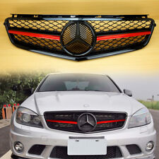 C-Class C63 A Shiny Black Red Metallic For Benz W204 2008-2011 4D Front Grille picture