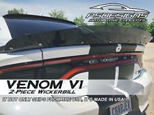 2 Piece V1 15-20 Dodge Charger SRT ScatPack Hellcat Rear Wicker Bill Spoiler picture
