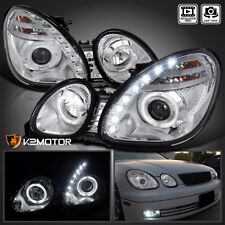 Fits 1998-2005 Lexus GS300 GS400 LED Halo Projector Headlights Lamps Left+Right picture