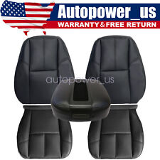 For 07-14 Chevy Tahoe Front Bottom & Top Replacement Leather Seat Cover Black picture