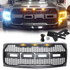 For 2009-2014 Ford F150 F-150 Front Bumper Grille Hood Grill Raptor Style Black picture