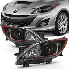 Black 2010-2013 Mazda 3 Mazda3 Headlights Headlamps Light Lamp Left+Right 10-13 picture