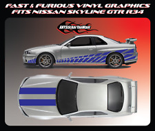 Fast and Furious Vinyl Graphic Decals Fits Nissan Skyline GTR R34 1999-2002 picture