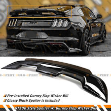 GT500 Style Spoiler W/ Smoke Gurney Flap Wicker Bill For 2015-2022 Ford Mustang picture