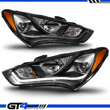 Black Headlights Set for 2013-2015 Hyundai Genesis Coupe [HID Model+LED Bar] picture