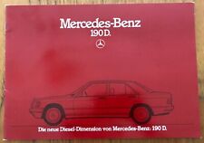 Mercedes-Benz 190D Prospekt Brochure by Daimler-Benz from Germany IN GERMAN picture
