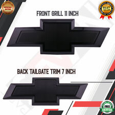 🔥🔥 2015-2020 Chevrolet Tahoe Suburban Front & Rear Gloss Black Bowtie Emblems picture