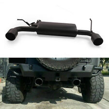 For 07-17 Jeep Wrangler JK 2/4DR Matte Black Dual CatBack Exhaust Muffler System picture