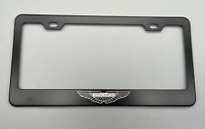 Aston Martin Logo Black License Plate Frame Stainless Steel with Laser Engraved  picture