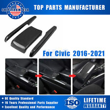 3 Pcs Carbon Fiber Style Center Console Armrest Box Cover For Honda Civic 16-21 picture