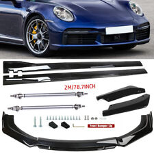 For Porsche 911 Turbo Front Bumper Lip Spoiler Splitter Side Skirt +Strut Rods picture