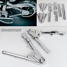 Chrome Swingarm Covers w/ Phantom Axle Cover For Harley Fat Boy Heritage Softail picture