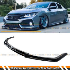 FOR 17-21 CIVIC Si & FK7 HATCHBACK RS STYLE GLOSS BLK FRONT BUMPER LIP SPLITTER picture