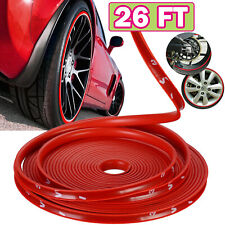 26FT Red Vehicle Car Wheel Hub Rim Trim Guard Protector Rubber Strip Universal picture