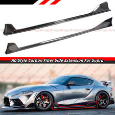 FOR 2020-23 TOYOTA SUPRA A90 A91 AG STYLE CARBON FIBER JDM SIDE SKIRT EXTENSIONS picture