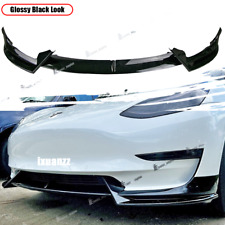 For Tesla Model 3 2017-2023 Front Bumper Lip Spoiler Splitter Glossy Black ABS picture