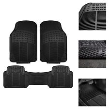 FH Group Universal Floor Mats for Car  Heavy Duty 3pc Rubber Set Black picture