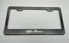 Alfa Romeo Black License Plate Frame Stainless Steel with Laser Engraved picture