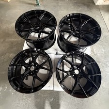 Used 19x8.5/20x11 MRR FS6 fit Corvette C8 5x120 38/48 66.9 Black No Cap Wheels s picture