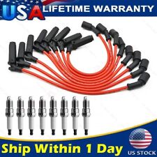 8x Spark Plugs 41-962 & Wires 9748RR Set For Chevy GMC Tahoe Hummer 4.8L 5.3 6.0 picture