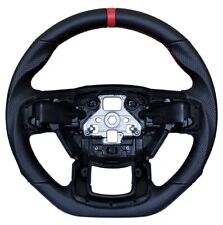 REVESOL Black Sports Flat Steering Wheel Red Strip for 2015-2020 Ford F150 picture