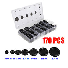 170Pcs/Set for Car Rubber Grommet Firewall Hole Plug Electrical Wire Gasket Kit picture