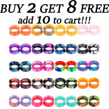 2PCS Colorful Thin Silicone Ear Gauges Soft Ear Plugs Ear Skins Tunnels Earrings picture