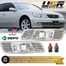 DEPO Front Clear Bumper Side Markers FIT 98 99 00-05 Lexus GS300 / GS400 / GS430 picture