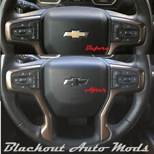 Gloss Black Steering Wheel Bowtie Overlay Chevy Silverado 2014-2022 Precut Decal picture