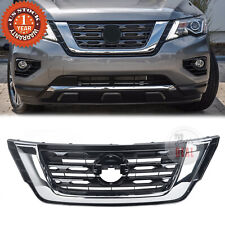 Front Bumper Grille Upper Grill For 2017-2020 Nissan Pathfinder Chrome Black picture