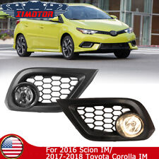 Fog Lights For 2016 2017 2018 Toyota Corolla Scion iM Front Bumper w/Wiring Kit picture