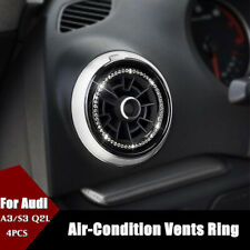 4PCS Bling Bling  Air Conditioning Vents Diamond Decorate Ring For Audi A3/S3 Q2 picture