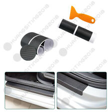 4PCS Car Acc Door Welcome Pedal Sill Scuff Protect Carbon Fiber Sticker Cover picture