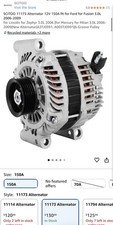 150A Alternator Ford Fusion Mercury Milan Lincoln Zephyr 3.0L 2006-09 11173 picture