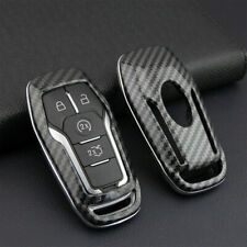 Carbon Fiber Hard Smart Key Cover For Ford Lincoln Accessories Chain Holder picture