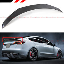 For 2017-2022 Tesla Model 3 V Style Sport Carbon Fiber Trunk Lid Spoiler Wing picture
