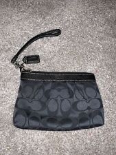 Coach Signature Travel Makeup Cosmetics Clutch Case Zip Bag Pouch Black picture