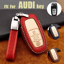 For Audi A3 A4 A5 A6 A7 Q5 Q7 TT S7 R8 Leather Car Key Fob Case Holder Cover Bag picture