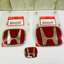 Set of 3PCS Front Rear Steering Red H Emblem For 2016-2021 HONDA CIVIC SEDAN 4DR picture