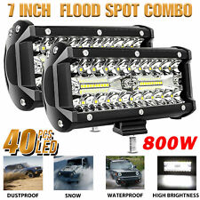 2x 7inch 800W LED Work Light Bar Flood Spot Combo Fog Lamp Offroad Driving Truck picture